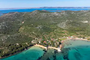 Naturist Camping FKK Sovinje FKK-Camp Sovinje - Campingplatz am Meer aus der Vogelperspektive