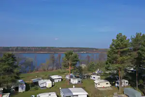 FKK Campingzeit am Rätzsee - Wohnwagenstellplatz am See Luftaufnahme