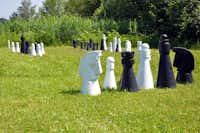 FKK-Groß-Camping Sabotnik - Schachspielen auf grüner Wiese auf dem Campingplatz