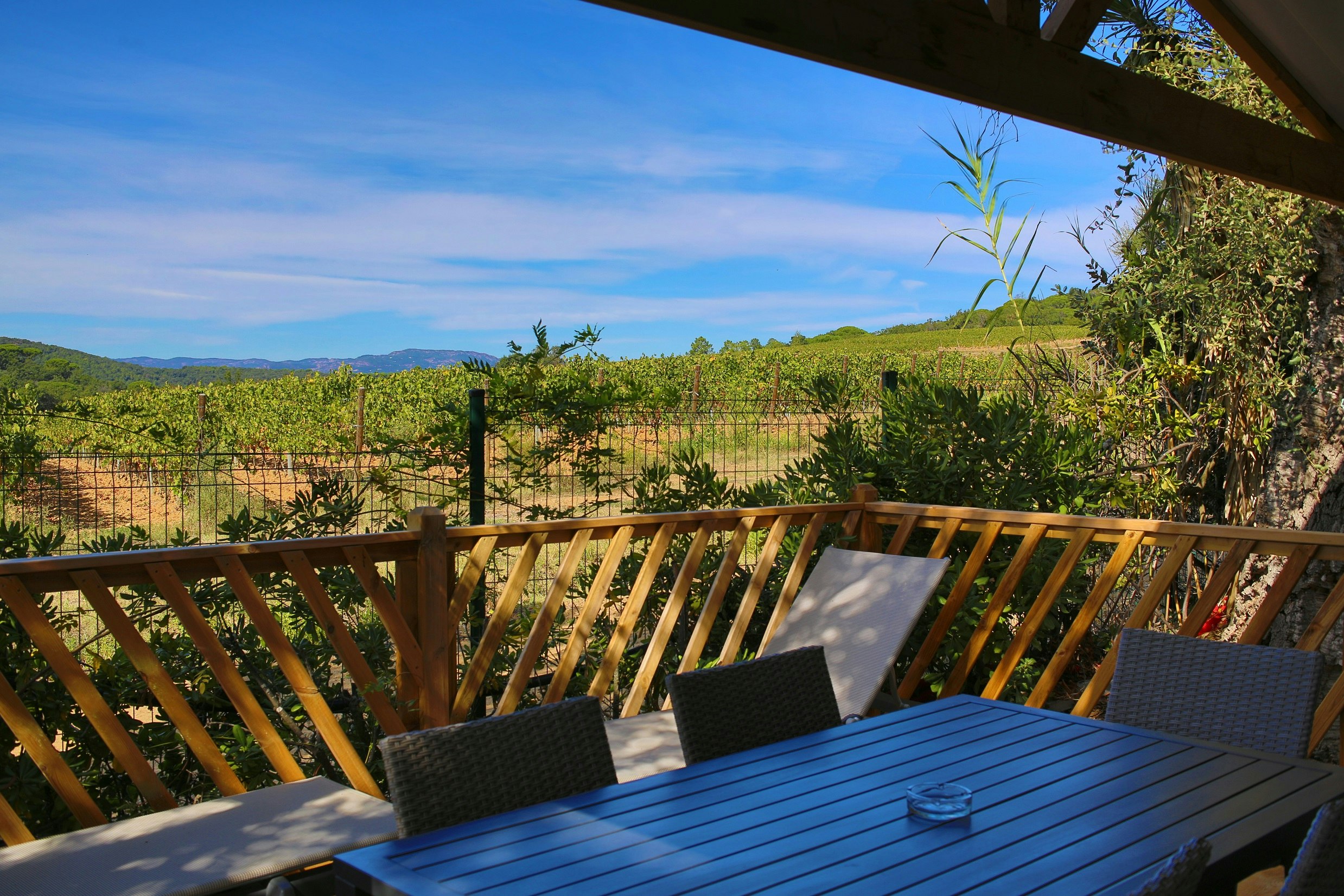 Flower Camping La Rouillère  - Mobilheim mit Terrasse auf dem Campingplatz