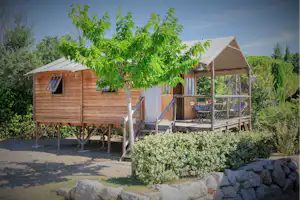 Flower Camping Provence Vallée - Mobilheim mit überdachter Terrasse