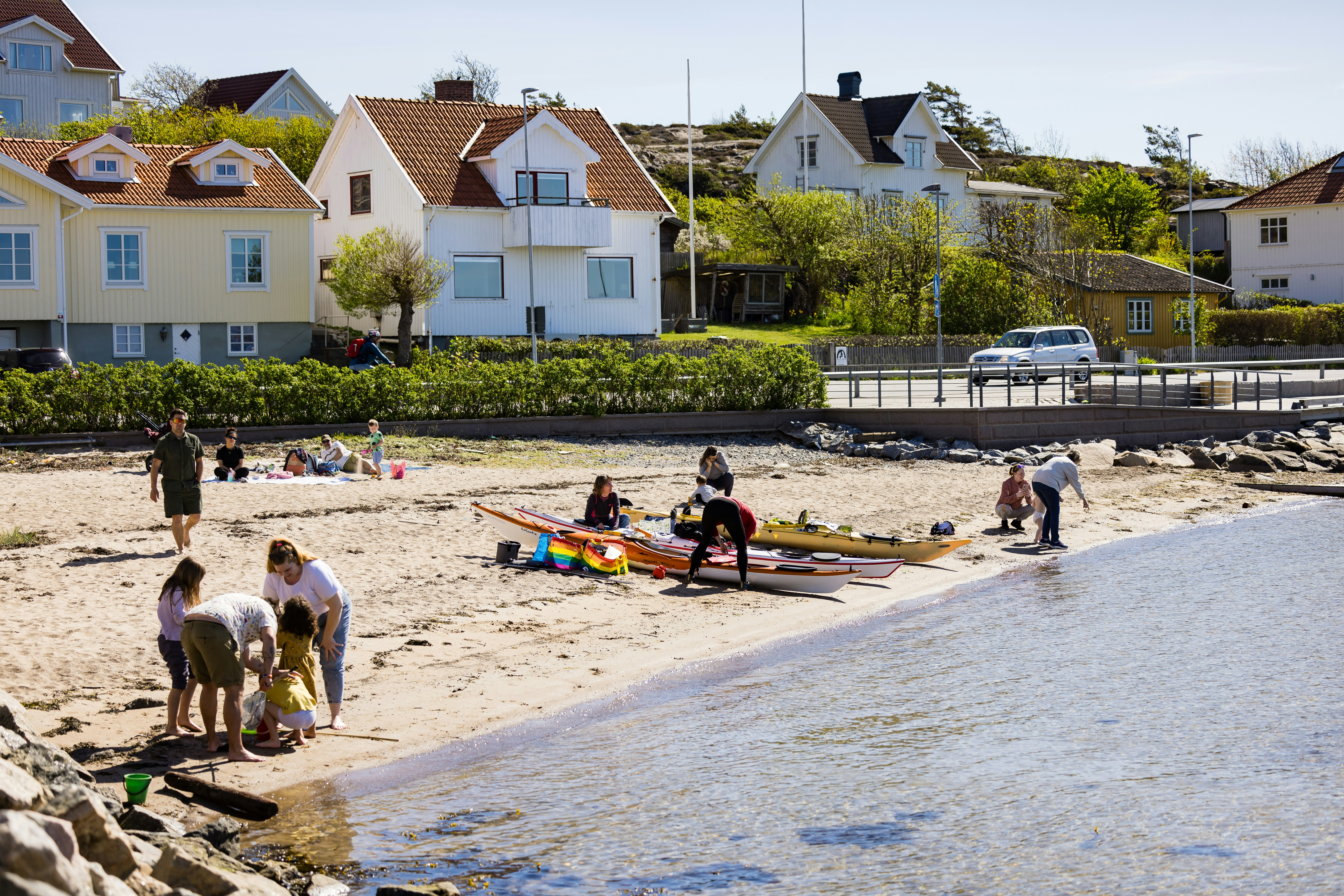 GrebbestadFjorden - Blick auf den Strand am Campingplatz