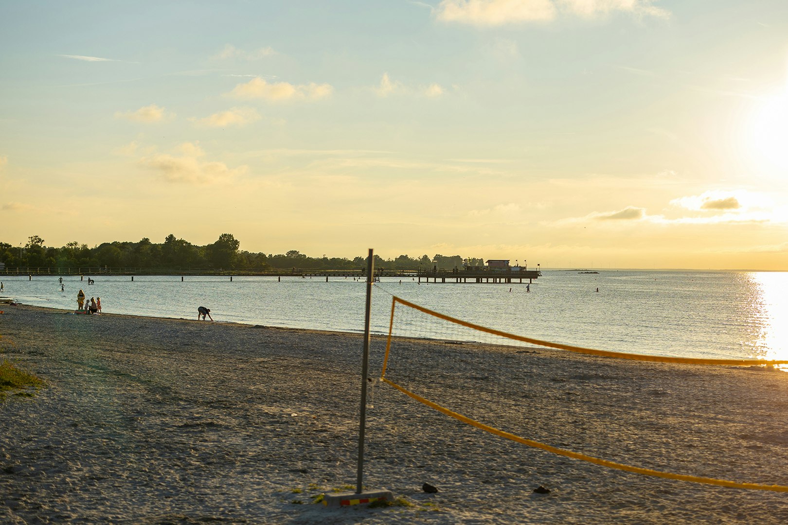 Grönhags Camping - Strand mit Volleyballnetz
