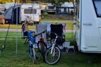 Grottbyn – Skånes Djurparks Camping - Blick auf einen Stellplatz auf der Wiese