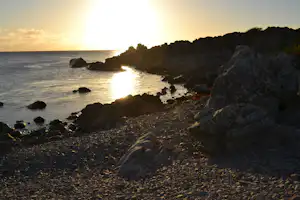 Gudhjem Camping Bornholm - Sonnenuntergang über der Küste