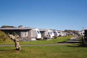 SweCamp Hälleviks Camping - Blick auf die Standplätze auf der Wiese