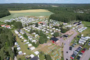 Harge Bad & Camping - Luftaufnahme des Campingplatzes
