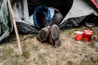 Harz-Camp Bremer Teich - Campinggast in einem Zelt 