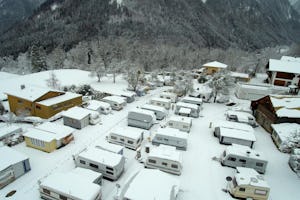 Heidis Camping - Blick auf den Campingplatz im Winter