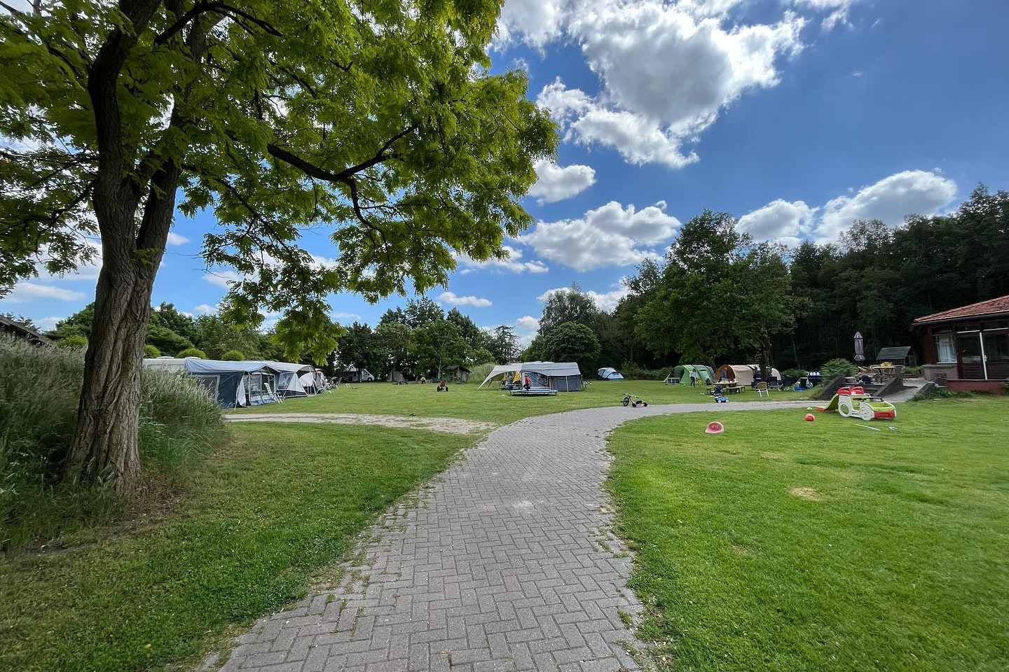Hoeve de Knol - Blick auf die Standplätze auf der Wiese