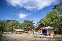 Huttopia Camping Bourg Saint Maurice - Glampingzelt mit Veranda auf dem Campingplatz
