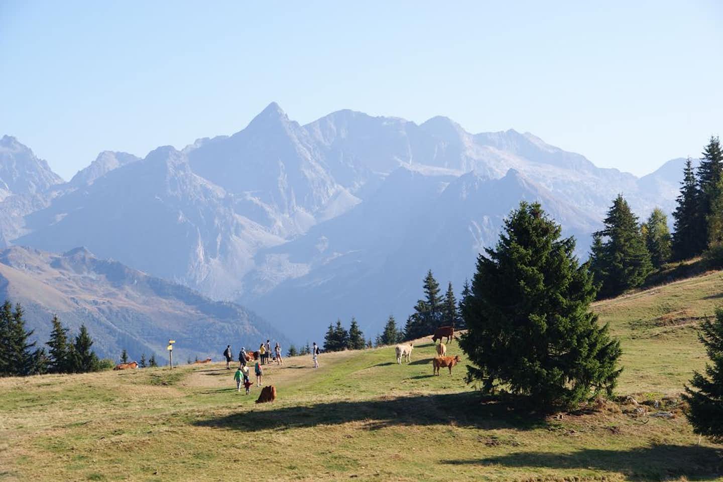 Idéal Camping -  Blick auf den Alpen in der Nähe vom Campingplatz