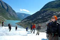 Jostedal Camping - Gletscherwanderung auf dem Jostedalsbreen in der Nähe des Campingplatzes