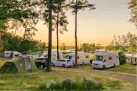 Kalmar Camping Rafshagsudden - Blick auf die Stell- und Zeltplätze auf der Wiese