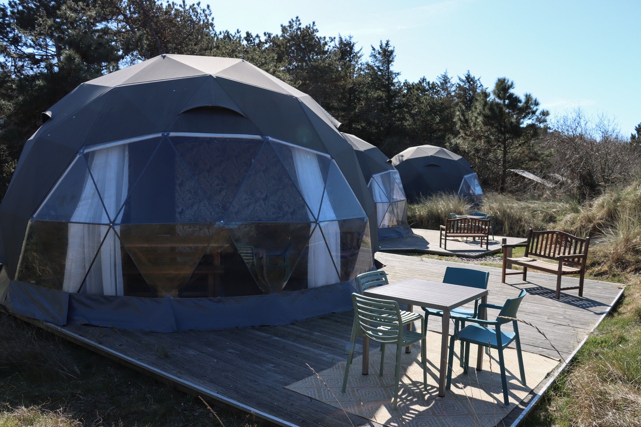 Kampeerterrein Stortemelk - Mobilheim-Kuppeln auf dem Campingplatz