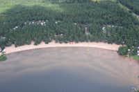 Karlstad Camping Bomstad Baden - Luftaufnahme des Campingplatzes am See