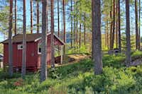 Kilefjorden Camping - Mobilheim umgeben von Bäumen