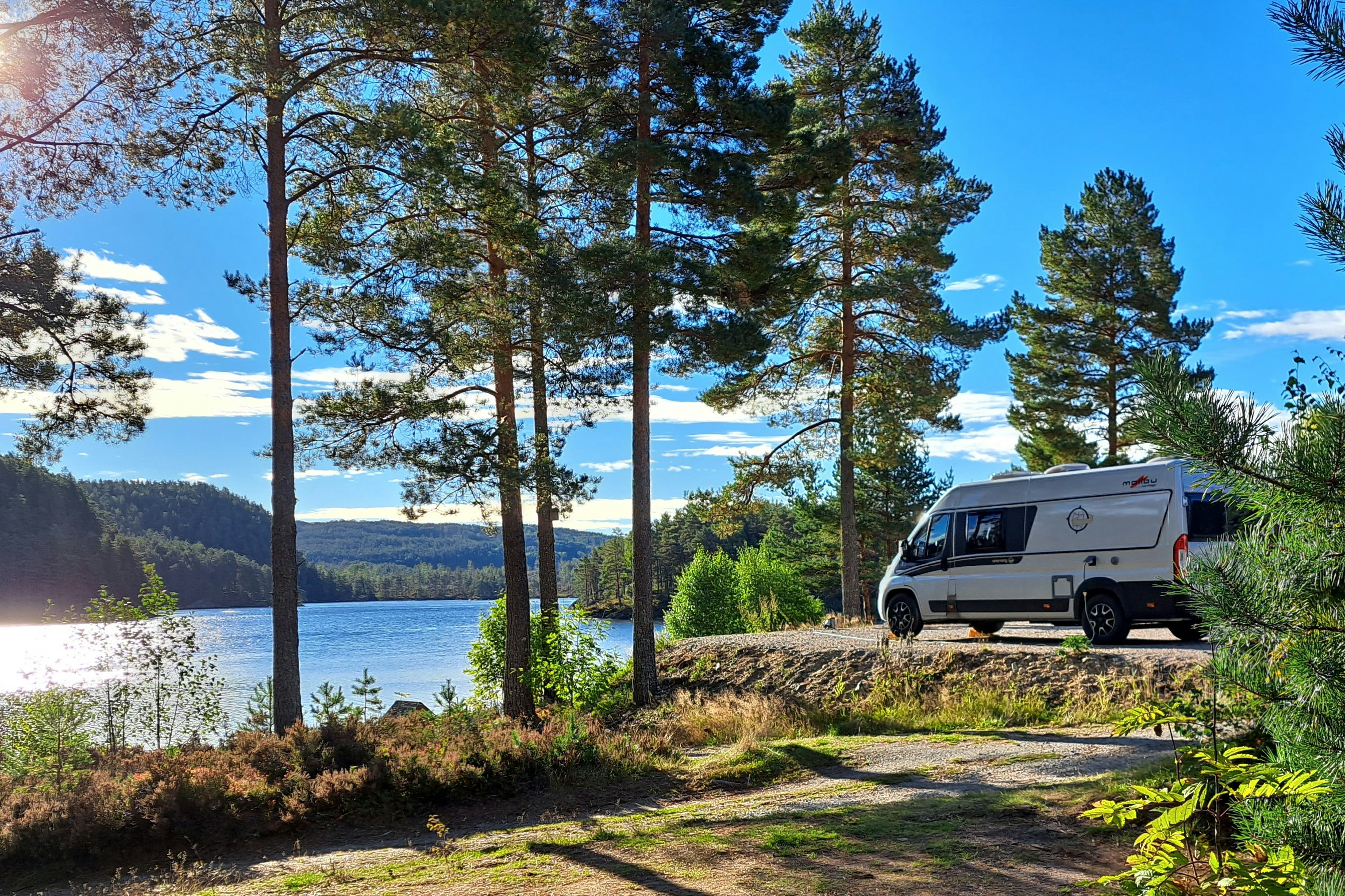 Kilefjorden Camping - Stellplatz mit Blick aufs Wasser