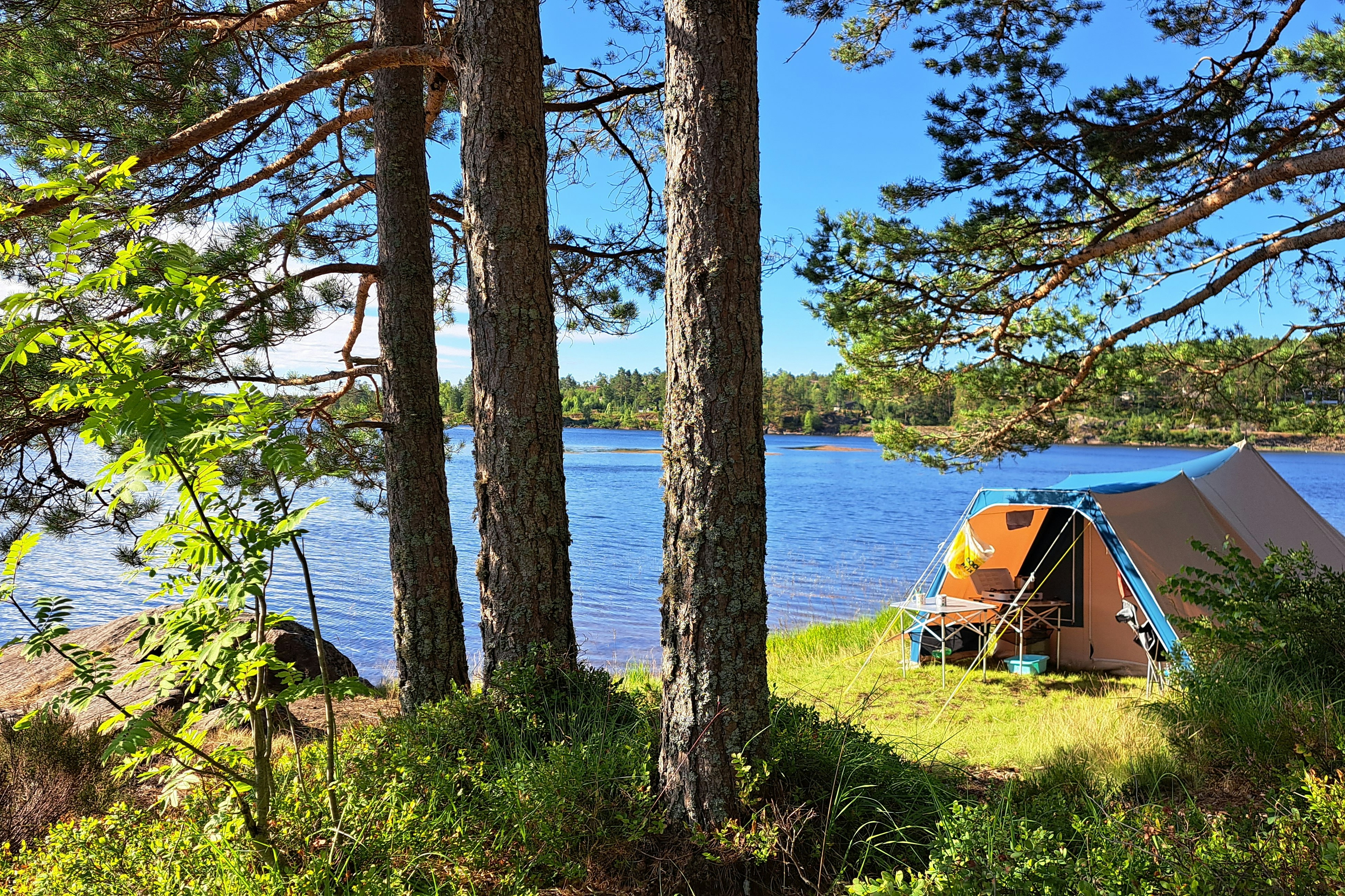 Kilefjorden Camping - Zeltplatz am Ufer des Sees