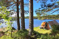 Kilefjorden Camping - Zeltplatz am Ufer des Sees
