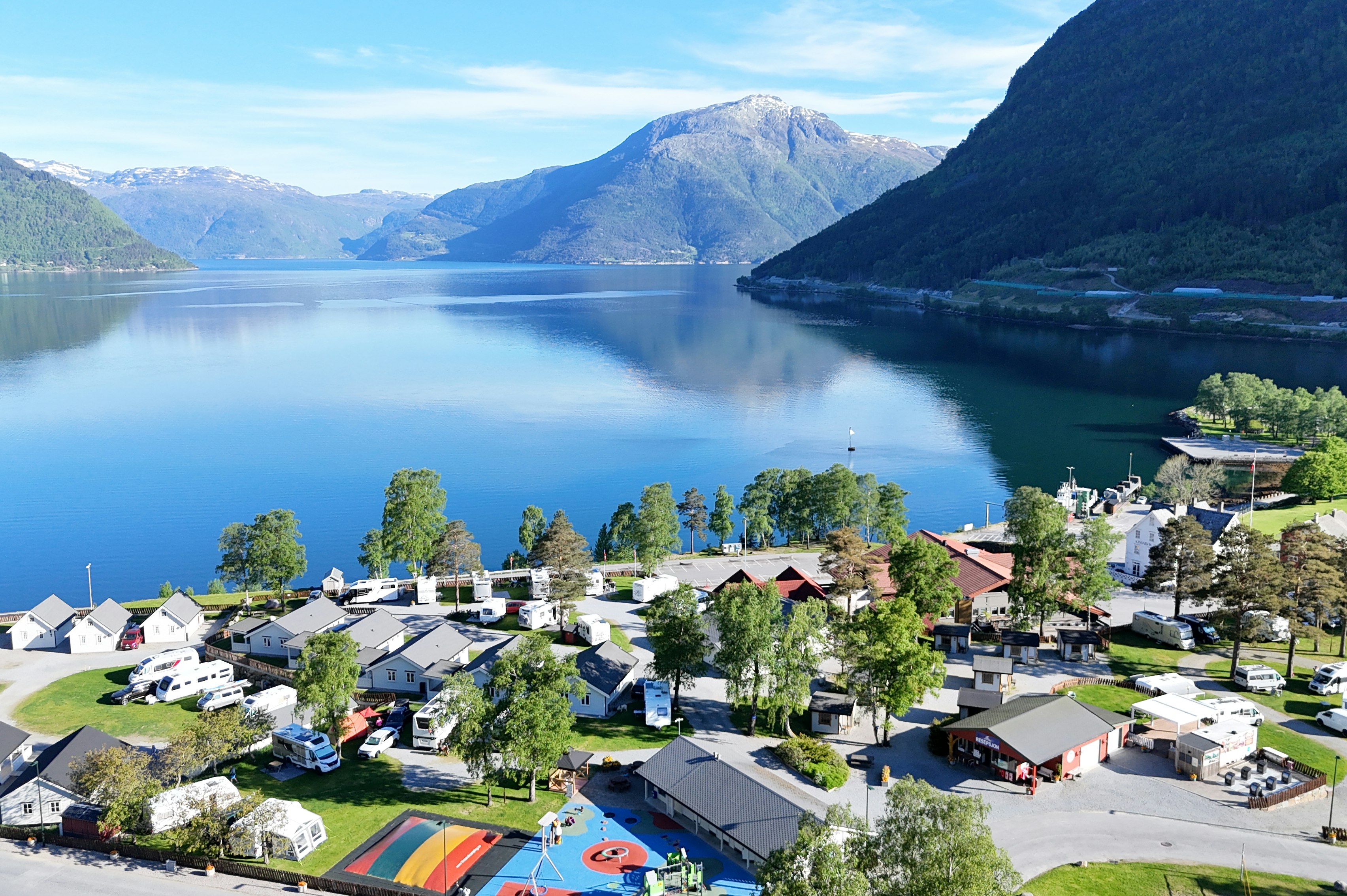 Kinsarvik Camping  - Luftaufnahme des Campingplatzes