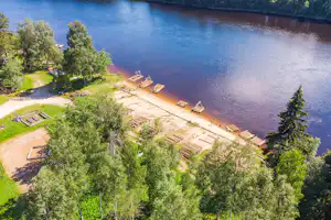Klarälvens Camping - Strand aus der Vogelperspektive