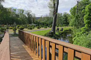 Klostercamping Thale - Blick von der Brücke zum Platz