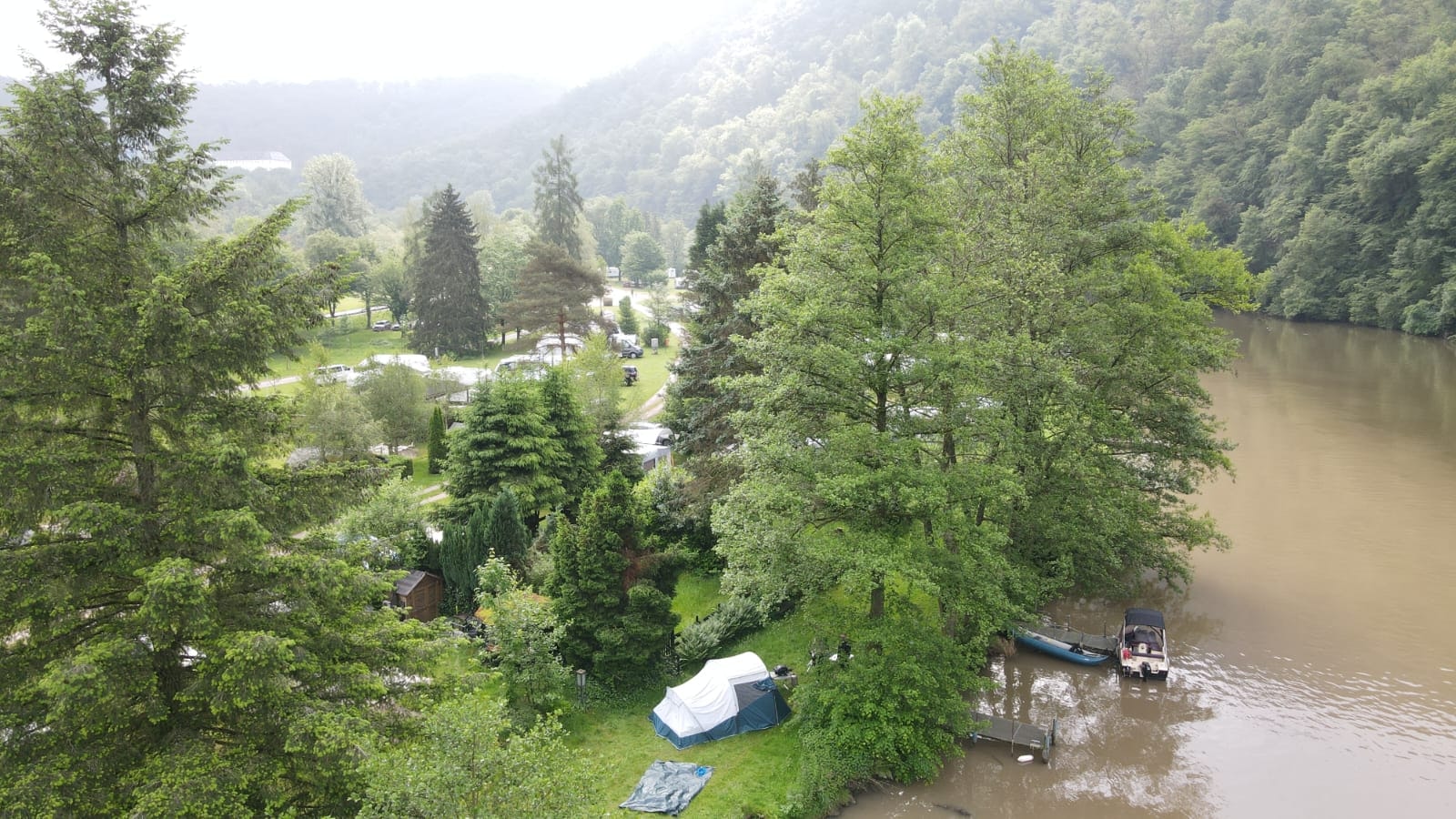 KNAUS Campingpark Schloss Langenau - Campingplatz aus der Vogelperspektive