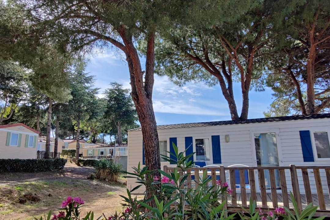 La Pinède  - Mobilheim mit Terrasse auf dem Campingplatz