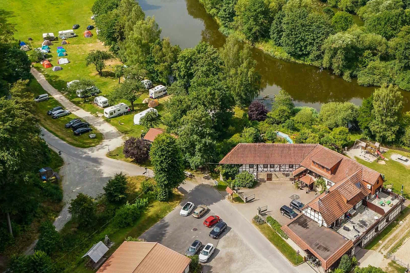 Landgasthof Probstei Zella  - Campingplatz aus der Vogelperspektive