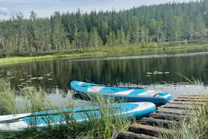 Lapland Adventures - Blick auf den See umgeben von Wald