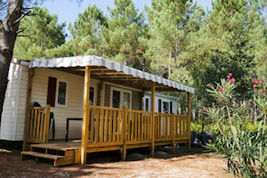 Les Dunes de Contis - Mobilheim mit Veranda auf dem Campingplatz