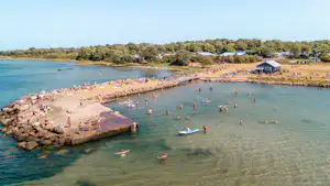 Lundegårds Camping - Blick auf den Badestrand am Campingplatz