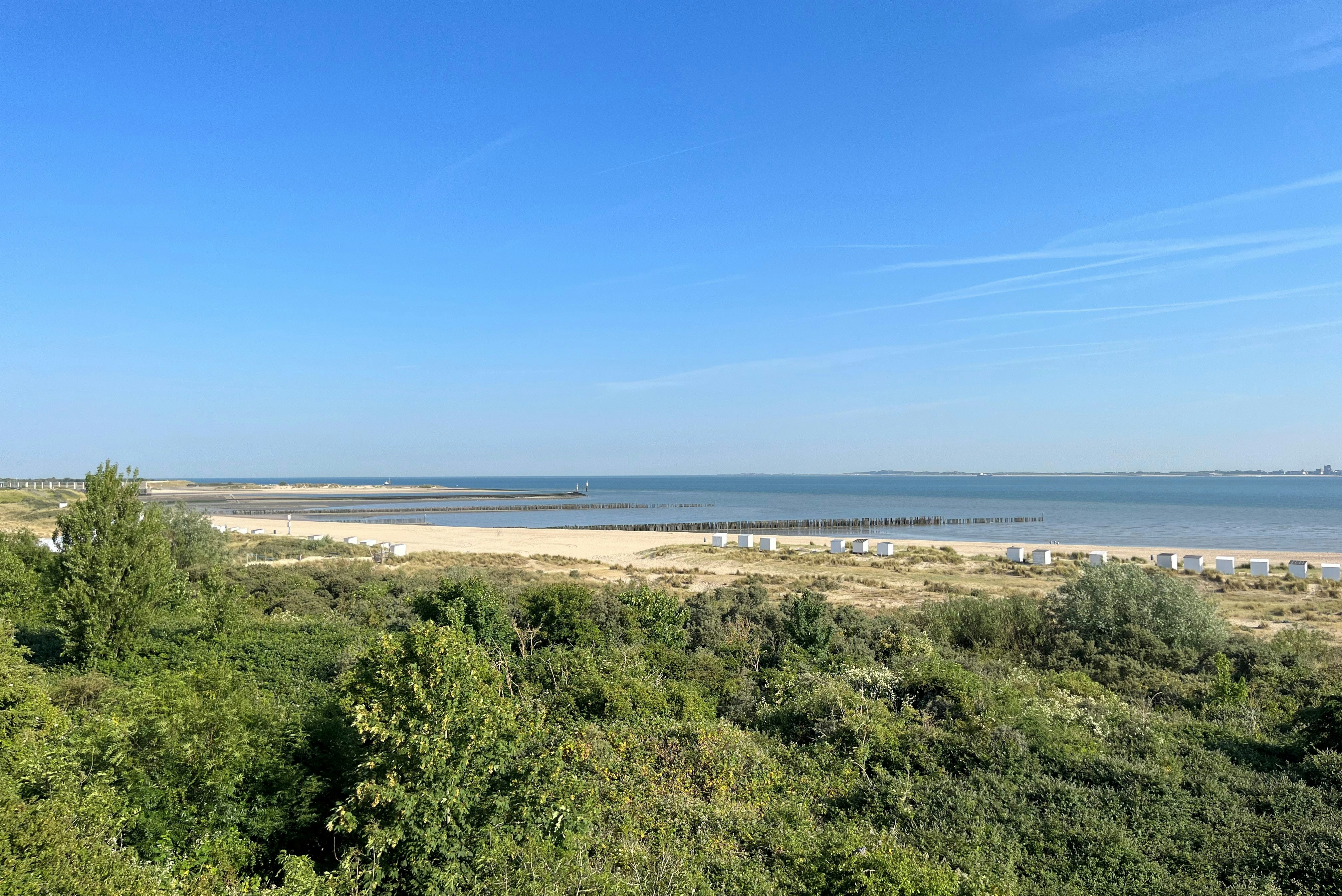 Minicamping 't Hof Welkom - Blick auf den Strand am Campingplatz