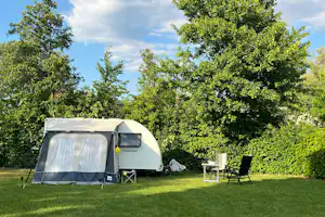 Minicamping 't Hof Welkom - Blick auf die Standplätze auf der Wiese