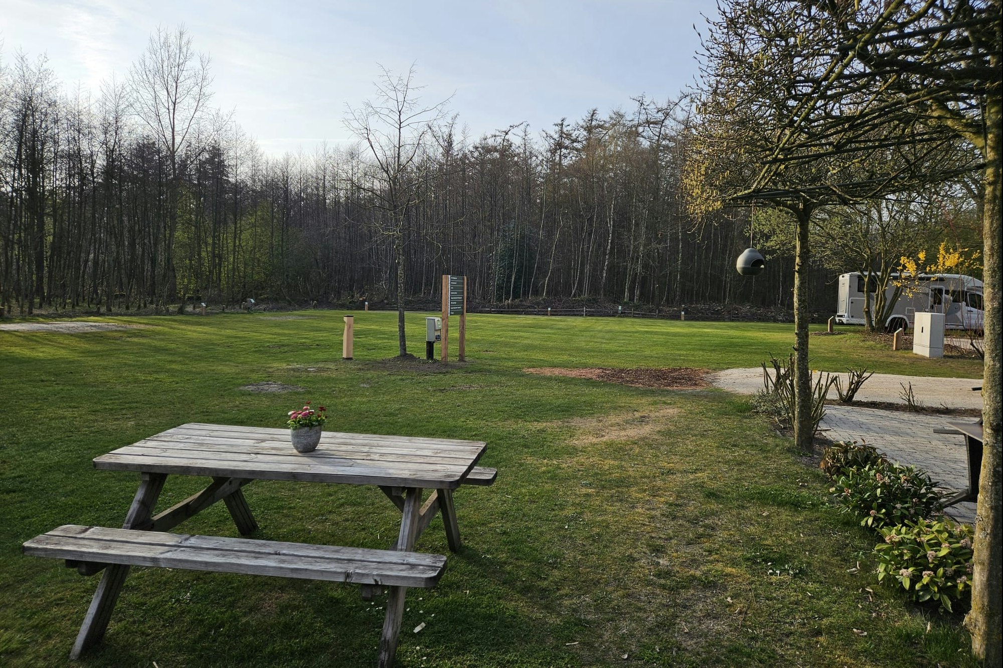 Mini Camping en B&B Veenemaat - Picknick Sitzplätze auf der Wiese