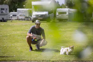 Mössebergs Camping - Camper mit Hund auf dem Campingplatz