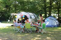 Molecaten Park Bosbad Hoeven  - Camper auf dem Zeltplatz vom Campingplatz auf grüner Wiese