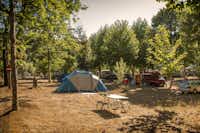 Mondim Bastos  Parque de Campismo Mondim de Basto - Stellplätze mit Wohnwagen und Zelten im Schatten von Bäumen