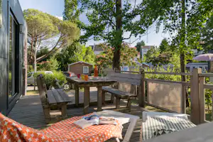 Nantes Camping - Terrasse eines Ferienhauses