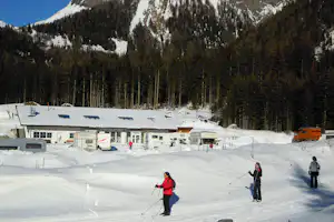 Nationalpark-Camping - Gäste Skifahren in der Nähe des Campingplatzes