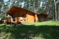 Natur Camping Usedom - Blockhäuser auf der Wiese