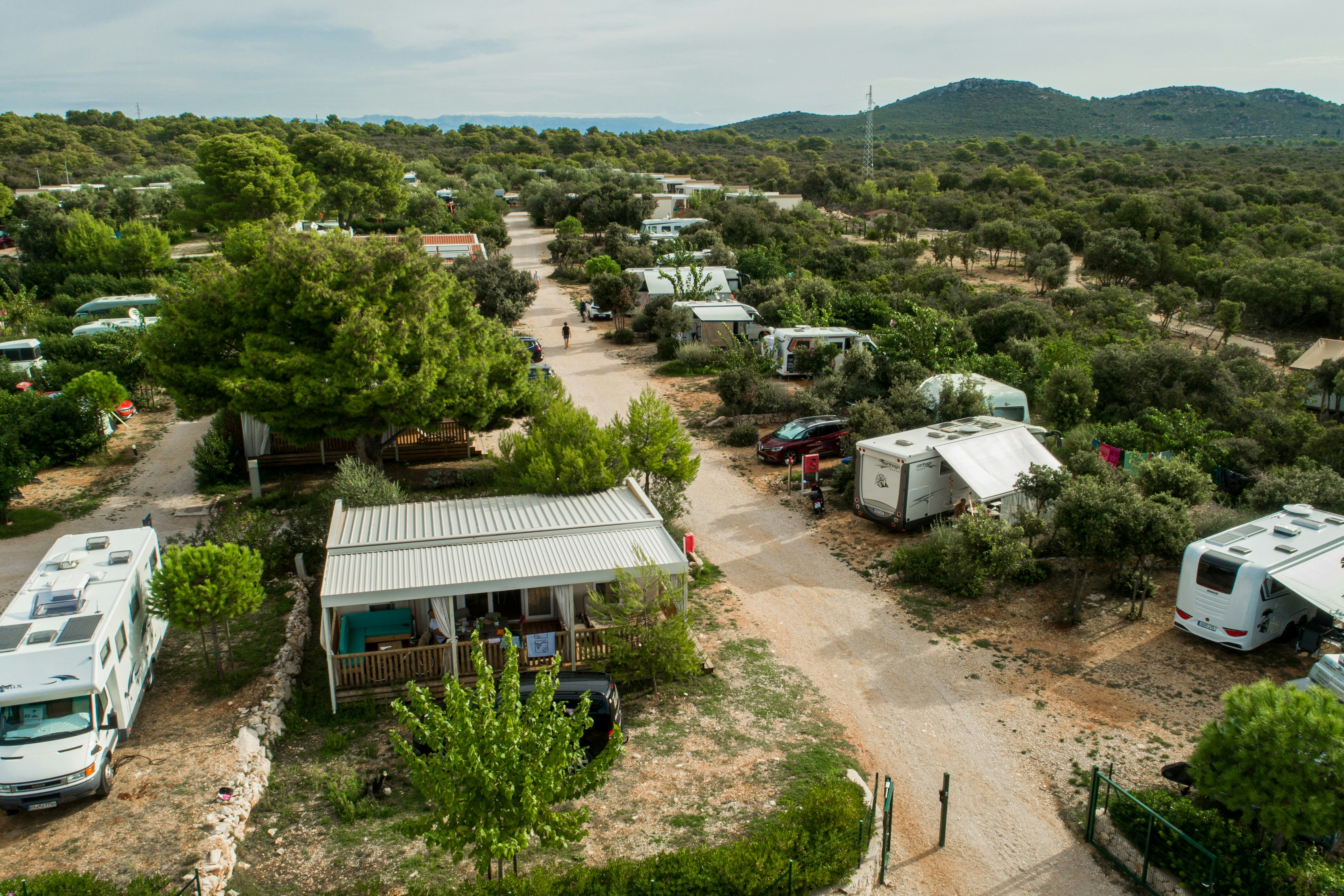Natura Adriatica - Luftaufnahme der Stellplätze auf dem Campingplatz