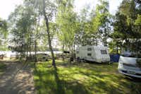 Naturcampingplatz am Olbasee - Wohnmobil- und  Wohnwagenstellplätze im Schatten der Bäume