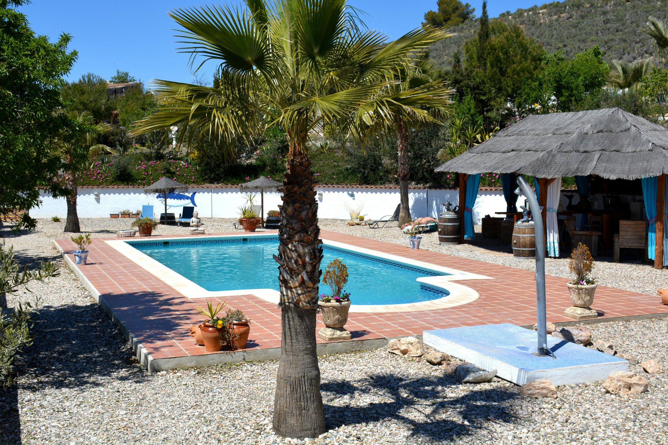 Naturistische Natuur Camping El Zorro - Blick auf den Pool auf dem Campingplatz