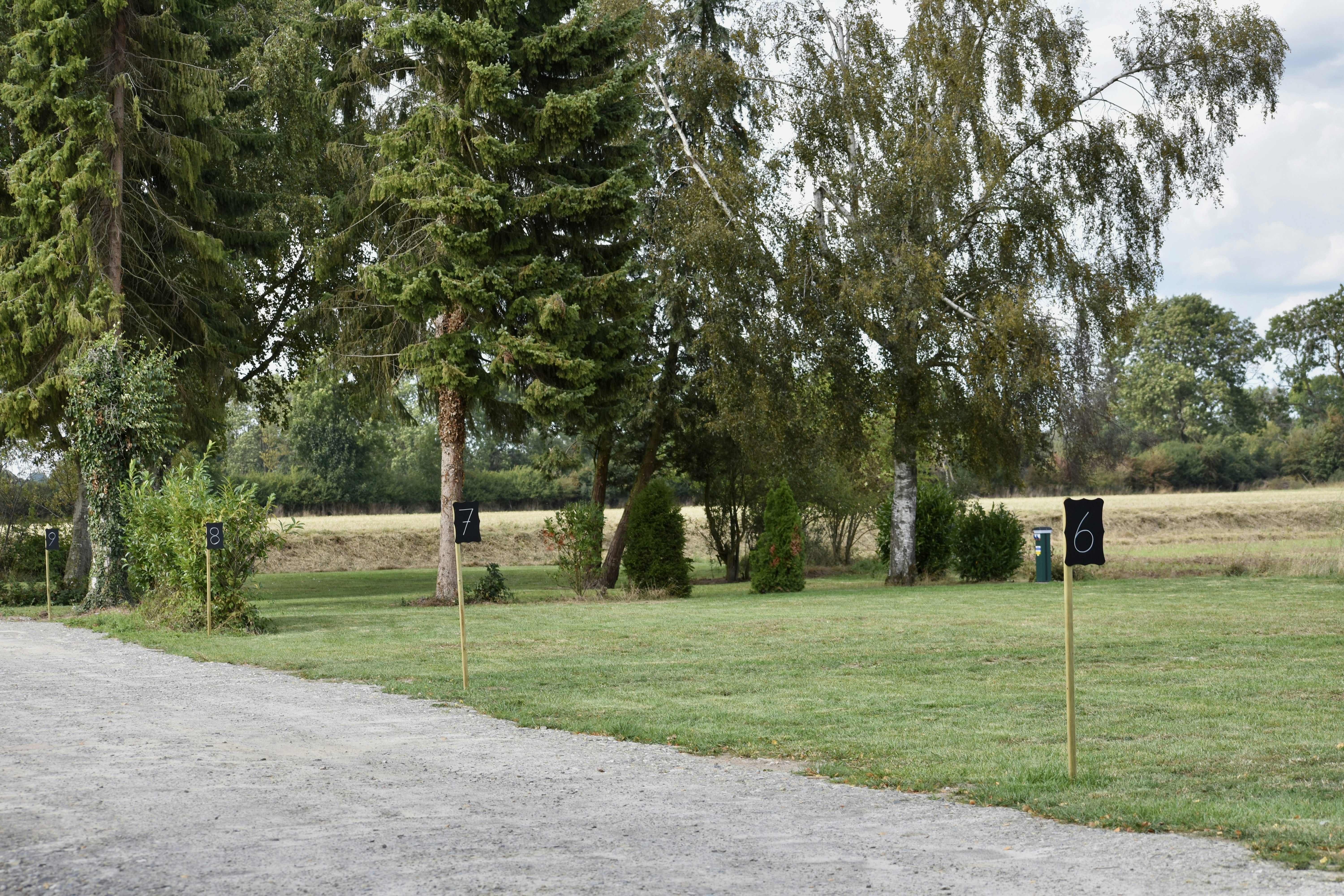 Naturresort Weserinsel - Blick auf die Standplätze auf der Wiese