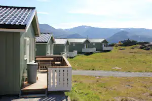 Nordkapp Camping - Mobilheime vom Campingplatz mit Veranda