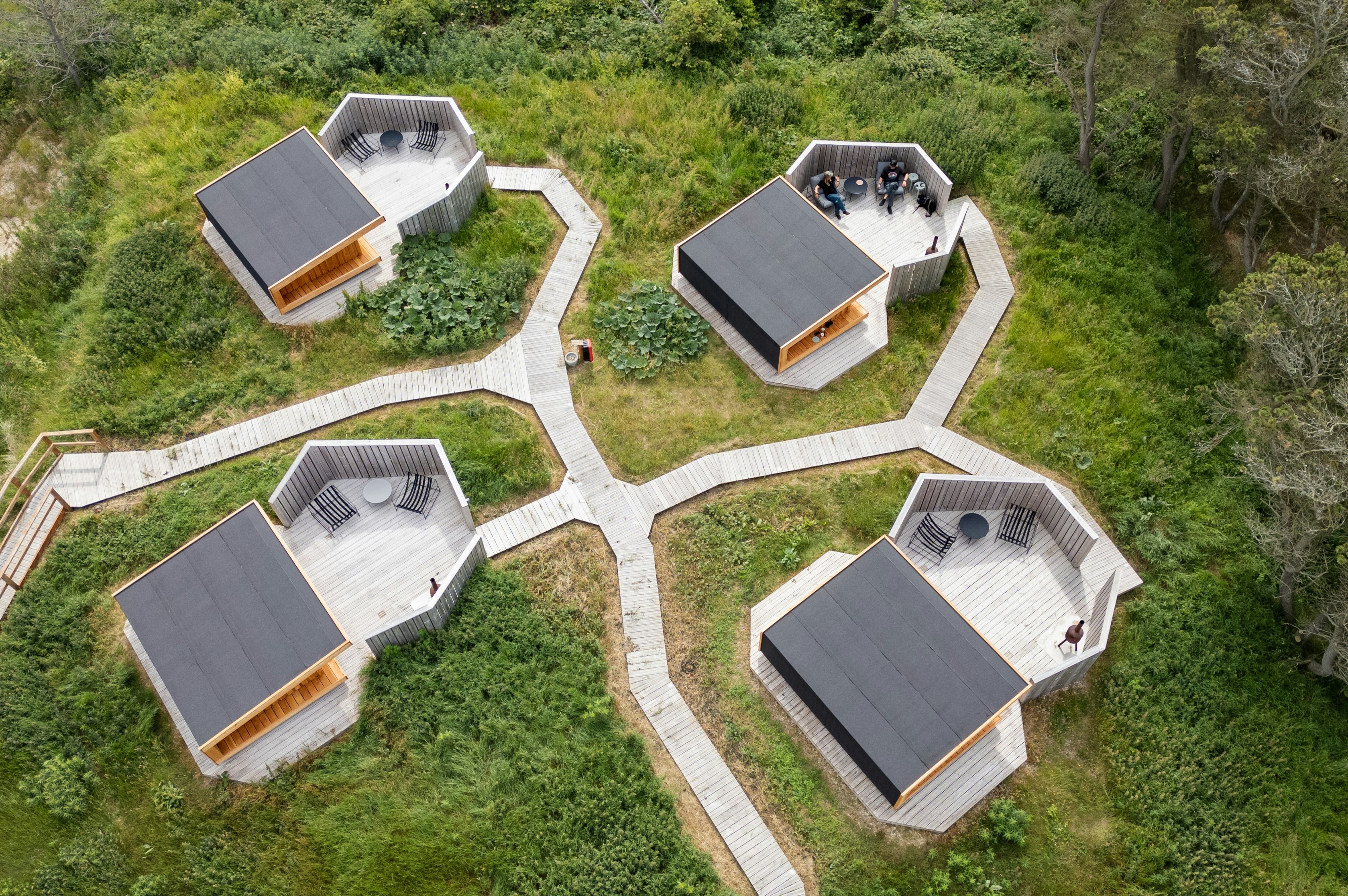 Nystrup Camping - Luftaufnahme der Mobilheime auf dem Campingplatz