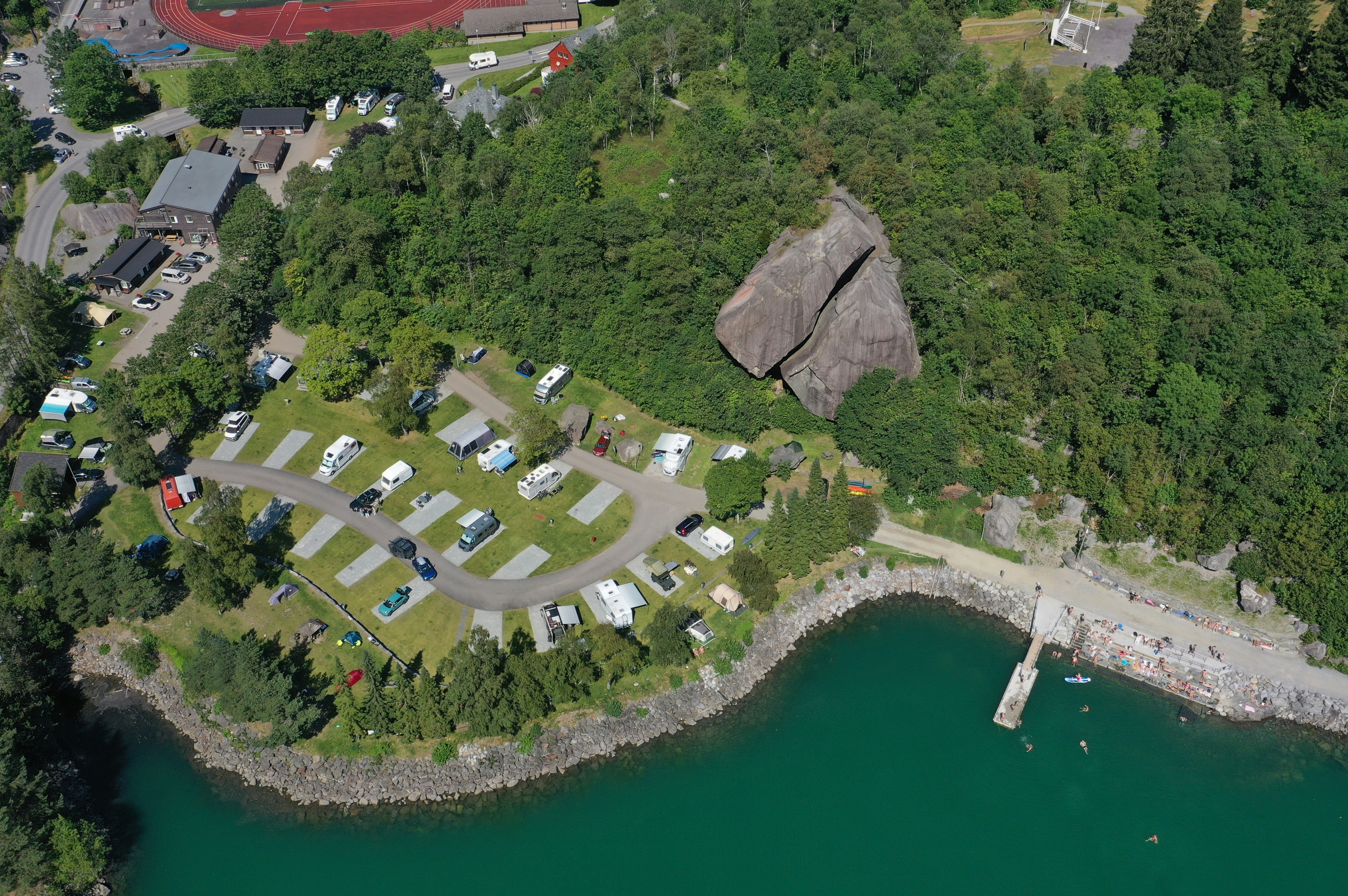 Odda Camping  - Campingplatz aus der Vogelperspektive