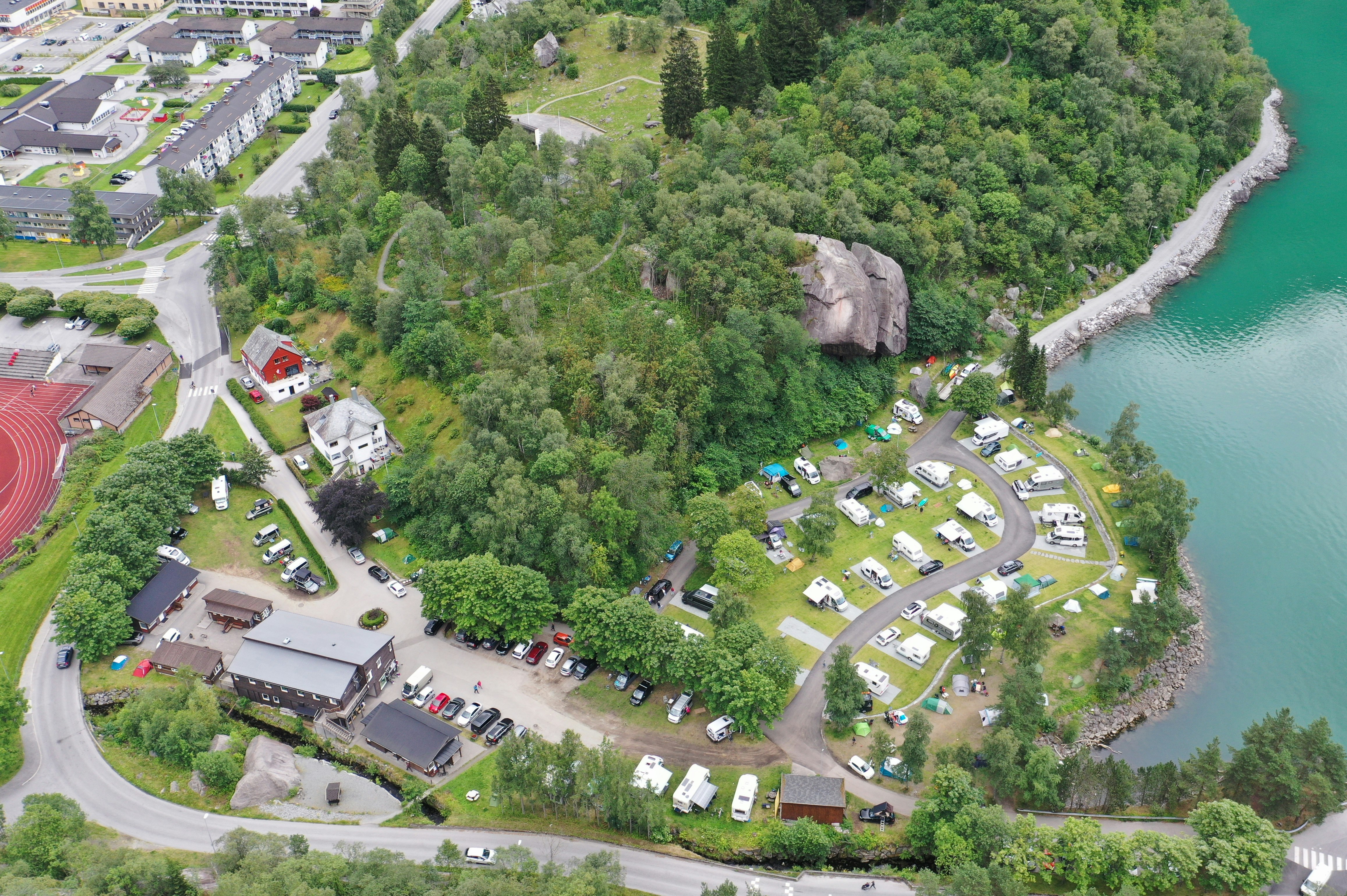 Odda Camping  - Campingplatz aus der Vogelperspektive